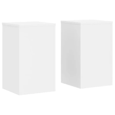 Image of vidaXL Plant Stands Pot Holder Flower Stand 2 pcs White Engineered Wood 30 x 50 cm