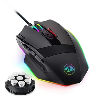 Image of Redragon M801 PC Gaming Mouse LED RGB Backlit MMO 9 Programmable Buttons with Macro Recording Side Rapid Fire Button for Windows Computer Gamer (Wired, Black)