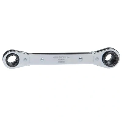 Image of Klein Tools KT223X4 Lineman&#039;s Ratcheting 4 in 1 Box Wrench, Made USA, 1/2 , 9/16 5/8 and 3/4 Inch Sockets