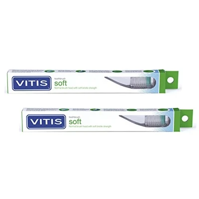 Image of 2 Pack VITIS Toothbrush Soft Normal Brush Head with Bristle Strength