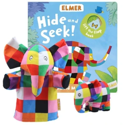 Image of Books and Puppets: Elmer Hide Seek! Including Finger Puppet &amp; My First