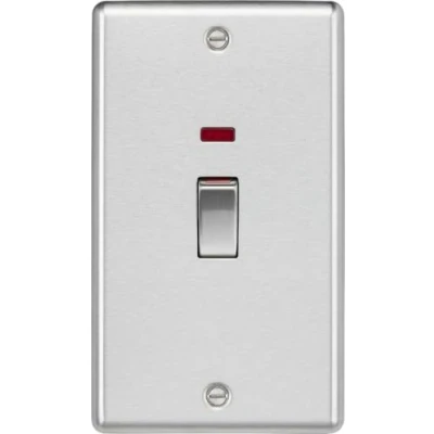 Image of Knightsbridge 45A 2G Dp Switch with Neon Brushed Chrome CL82MNBC