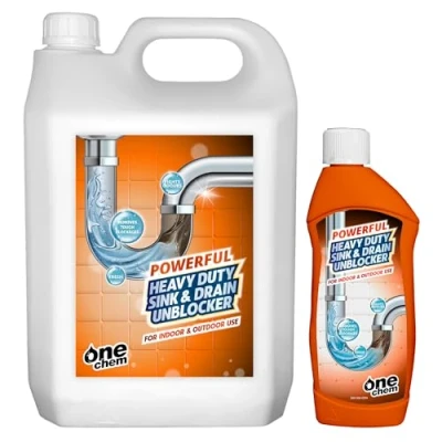 Image of One Chem Heavy Duty Sink and Drain Unblocker Gel 5L Plus 500ml Powerful Formula Opener Pipe Cleaner