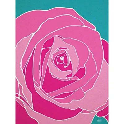 Image of Artery8 Pink Rose Rennie Mackintosh Style Painting Large Wall Art Poster Print Thick Paper 18X24 Inch