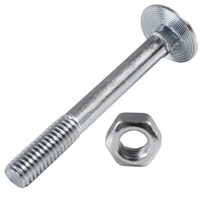 Image of M6 x 50mm (2 Inch) Coach Carriage Bolt and Nut BZP Pack of 30