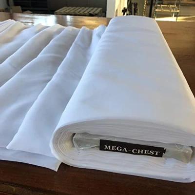 Image of Megachest Wedding Voile Fabric 58 Inches Wide DIY Material (Snow White, 50 Meters Long)