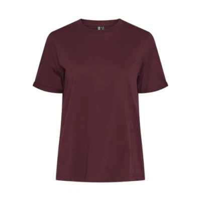 Image of Pieces Pcria SS FOLD UP Solid NOOS Basic Tshirt, Women&#039;s, Size: XS, Tawny port