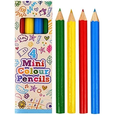 Image of Henbrandt 1 to 12 Packs 4 Mini Colouring Pencils Lucky Dip Party Bag Toys Fillers Children (12)