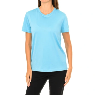 Image of Calvin Klein Womens Short Sleeve T shirt Blue Cotton Size Small