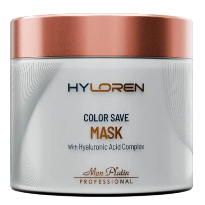 Image of HYLoren Color Save Hair mask with Hyaluronic Acid, Smoothing deep conditioning mask, Conditioner, for damaged hair, Leaves Soft, Shiny, Smooth 500ml