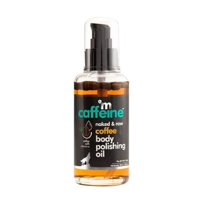 Image of mCaffeine Naked and Raw Coffee Body Polishing Oil Vitamin E Essential Oils for Skin Antioxidants Reduce Cellulite Stretch Marks 100 ml