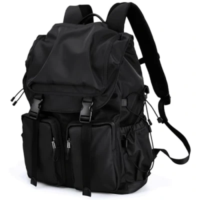 Image of Vintage Business Laptop Backpack for Men &amp; Women, 30L Water Resistant College Fits 15.6 Inch Computer, and Notebook Casual Daypack Work Daily Travel College, Black