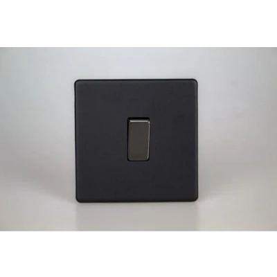 Image of Varilight XDY1S.MB Light Switch, 10A, 2 Way, Urban screwless matt Black + Iridium Insert