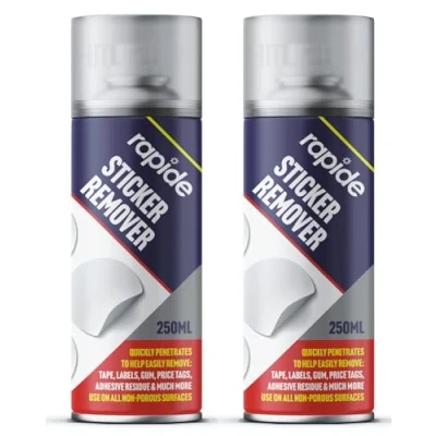 Image of 2 x Sticker Remover Sticky Stuff UK Spray 250ml, Adhesive Spray, Gum, Goo Gone, Tag, Tape