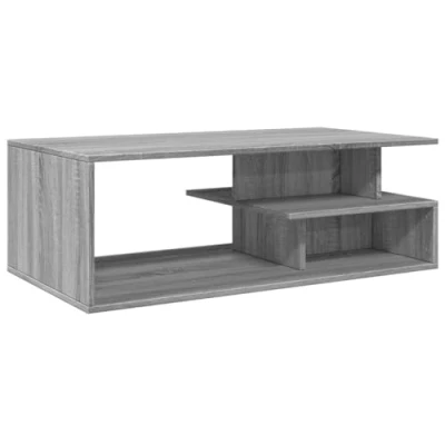 Image of vidaXL Coffee Table/Side Table Grey Sonoma, Engineered Wood, 102x55x35 cm Ample Storage, Rectangular, Timeless Design for Living Room