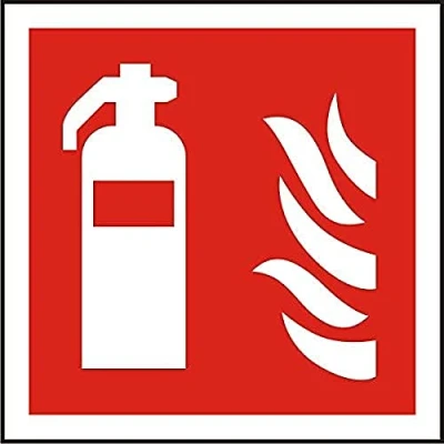 Image of Seco Fire Extinguisher &amp; Pictogram Sign, 100mm x (Pack of 5) 1mm Semi Rigid Plastic