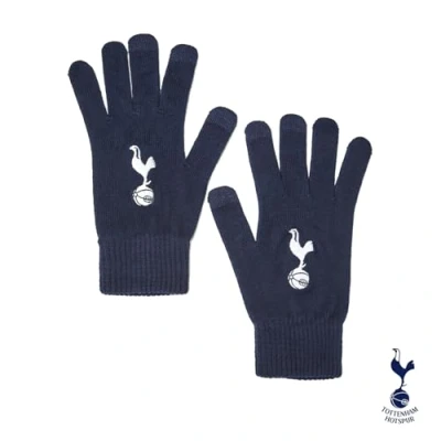 Image of Tottenham Hotspur Stay Warm with Spurs Pride: Adult Knitted Navy Cotton Gloves Soft &amp; Comfortable Ideal for Cold Weather Official Merchandise