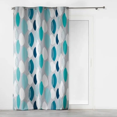 Image of Coton d’Intérieur Cotton Eyelet Curtains, Cotton, blue, 240x140 cm