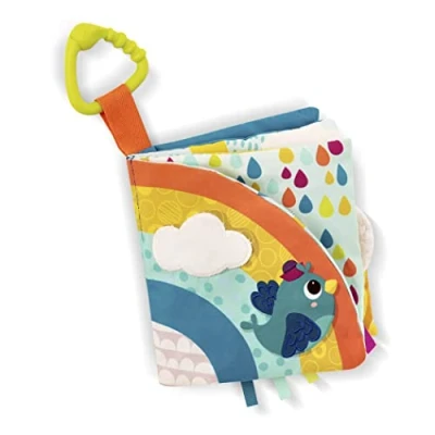 Image of B. toys Soft Baby Book Interactive Sensory Cloth for Babies Early Developmental Toy Rainbow Sunshine 6 Months+