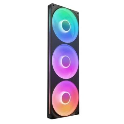 Image of NZXT F420 RGB Core 420mm Single Frame Fan Unit with 3 x 140mm Fans Speed &amp; Lighting Control High Static Pressure Airflow Fluid Dynamic Bearings 8 aRGB LEDs Per Black