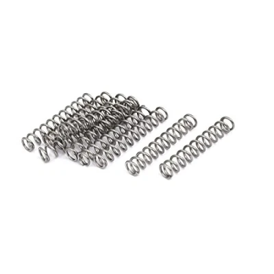 Image of sourcingmap Compression Spring,304 Stainless Steel,7mm OD,1mm Wire Size,40mm Free Length,Silver Tone,10Pcs