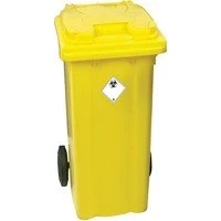 Image of Yellow Clinical Waste 2 Wheel Refuse Container 360 Litre 377920