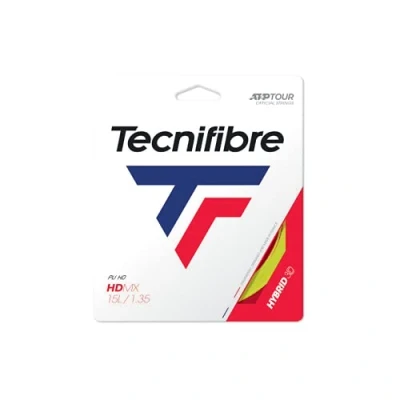 Image of Tecnifibre HDMX Multifilament/Hybrid Tennis String Yellow 1.25mm 12m Set