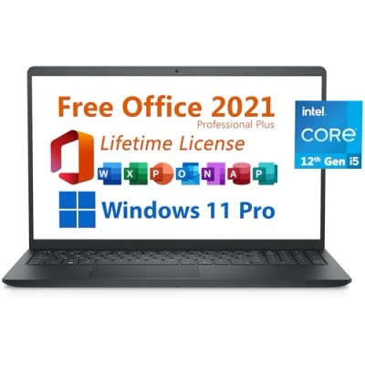 Image of Dell 2024 Inspiron 15 Business Laptop, Free Microsoft Office 2021 with Lifetime License, 15.6&quot; FHD 1920 x 1080, Intel 10 Core i5 1235U, 32GB DDR4 RAM, 2TB PCIe SSD, Windows 11 Pro, Black