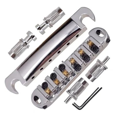 Image of ABR 1 Tune o matic Bridge Tailpiece Stop Roller Saddle Bar For Les Paul Guitar parts (Chrome)