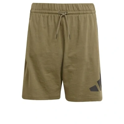 Image of adidas Unisex Kids Essentials Big Logo Shorts, Olive strata/Black, 15 16 Years