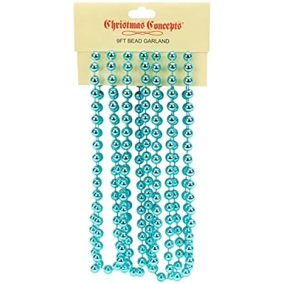 Image of Christmas Concepts® 2.7m (9ft) Bead Chain Garlands Decorations (Turquoise)