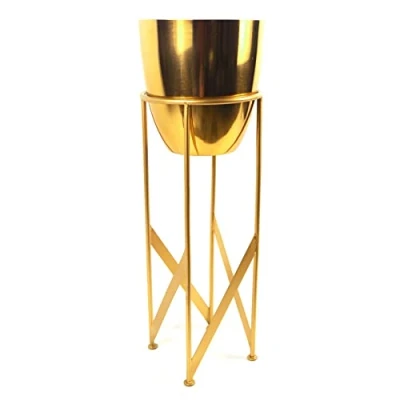 Image of 55cm Gold Planter with Matching Stand
