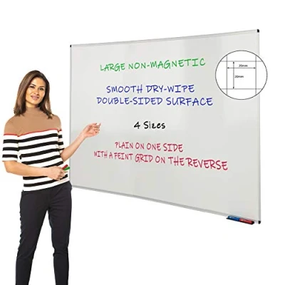 Image of Wonderwall Large Drywipe Whiteboard Wall Fixings and Pen Tray Supplied for Schools, Offices &amp; Industry 120 x 180cm