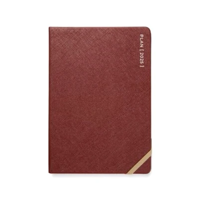Image of Letts of London Serene A5 week to view 2025 diary Burgundy