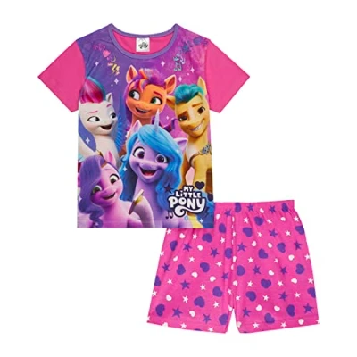 Image of My Little Pony Girls Pyjamas MLP Short PJs Set, Ages 3 to 10 Years Old (as8, age, 6_years, 7_years) Pink