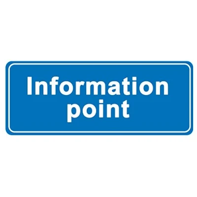 Image of 2 x Information point Sign Removable Self Adhesive Waterproof Durable Vinyl Label Sticker 225mm 106mm