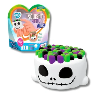 Image of Lovin Create Your Own Squishy Ghost Air Dry Clay Kit with 6 Modelling Sticks, Sponge Base, 1 Tool Play Dough Arts and Crafts for Kids Age 3 Years Plus