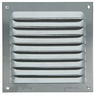 Image of Amig Square Aluminium Grille with Mosquito Net Ventilation Grids for Air Outlet Ideal Kitchen and Bathroom Ceiling Measures 100 x mm Silver Colour
