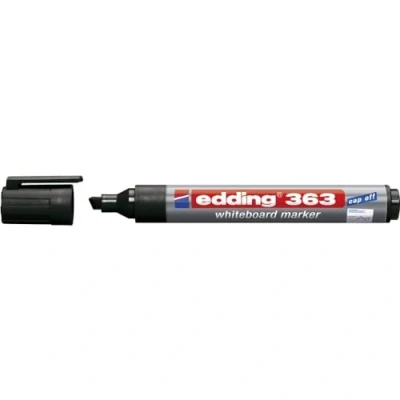Image of edding 363 whiteboard marker black 10 pens chisel tip 1 5 mm pen dry wipe for whiteboards, flipcharts, pinboards, magnetic and memo boards sketchnotes refillable
