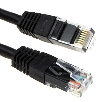 Image of kenable Ethernet Network Cable Cat6 GIGABIT RJ45 COPPER Internet Patch Lead Black 10m [10 metres]