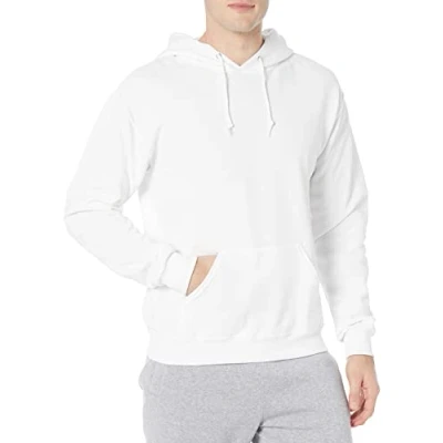 Image of Jerzees Men&#039;s Fleece Pullover Hooded Sweatshirt, Hoodie White, Medium