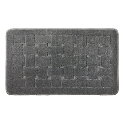Image of Emma Barclay Orkney Crosshatch Bath Mat (45x75cm) (Silver)