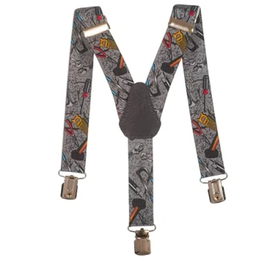 Image of Olata Children’s Elasticated Design Y Shape Braces/Suspenders (1 5 Years) 2.5cm. Tools (Grey)