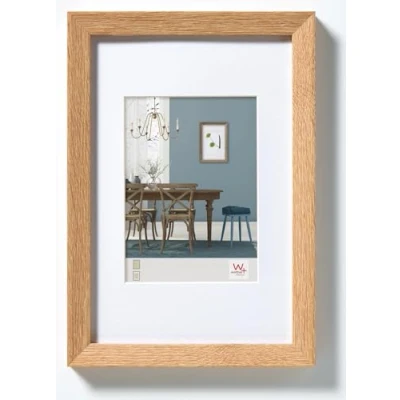 Image of walther Design Photo Frame Light Oak 50 x 70 cm with PassepArtout, Fiorito Wooden EF070E