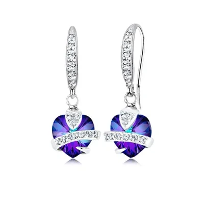 Image of Elli Earrings Hänger Herz Symbol Kristalle 925 Silber