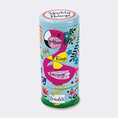 Image of Rachel Ellen Stacking Tins Sparkly Things Flamingo