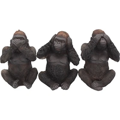 Image of Nemesis Now H3523J7 Three Wise Gorillas Figurine 13.5cm Black