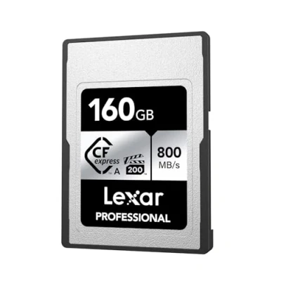 Image of Lexar Professional SILVER Series CFexpress Type A Card 160GB, CFe Up to 800MB/s Read, VPG200, 8K Video CF Card, Memory Compatible with Sony Alpha and FX Cameras (LCAEXSL160G RNENG)