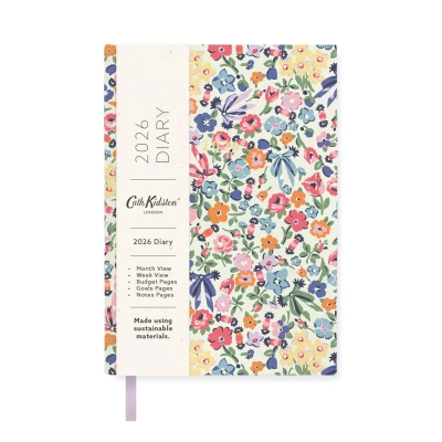 Image of Ohh Deer 2026 Diary Cath Kidston Floral Ditsy Design Cloth bound A6 Week to View with Monthly Planner