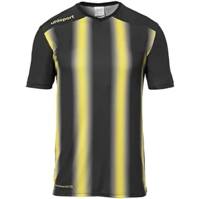Image of uhlsport Children&#039;s Stripe 2.0 Kurzarm Shirt, Schwarz/limonengelb, 116 (EU)